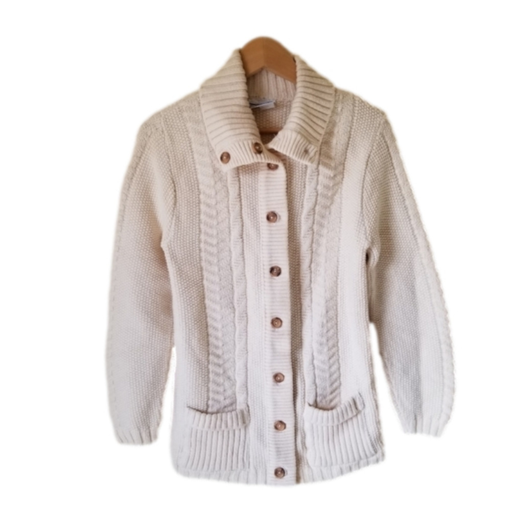 VINTAGE Cableknit Cardigan Avon Fashions from 1970s. EUC  Women's Size Small